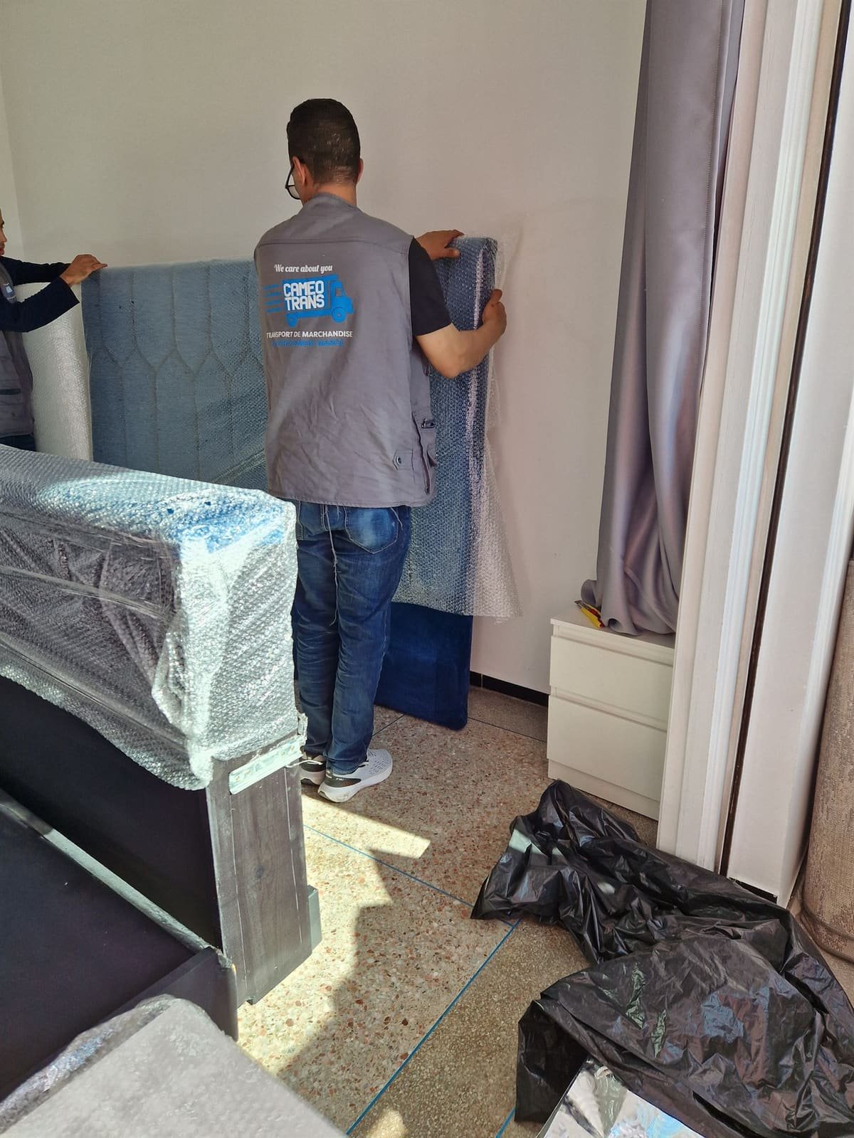 Protection mobilier et matelas avant transport